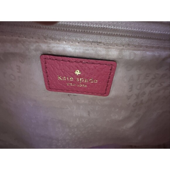 Kate Spade New York Pink Pebbled Leather Tote Gold Hardware Bag - Picture 8 of 9